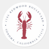 航海のロブスター差出人住所 ラウンドシール (正面)