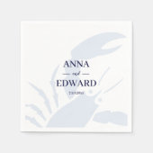 航海のロブスター結婚紙ナプキンス スタンダードカクテルナプキン (正面)