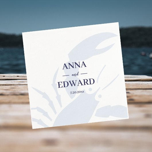 航海のロブスター結婚紙ナプキンス スタンダードカクテルナプキン