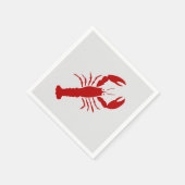 航海のロブスター赤と灰色の紙ナプキン スタンダードカクテルナプキン (角)