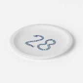 航海のローノット青い白い誕生日の番号 ペーパープレート (アングル)