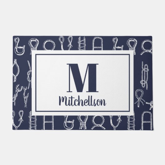 航海のロープノットファミリ名 ドアマット (正面)