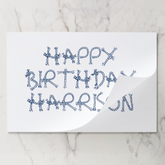 航海のロープノットブルー白カスタム誕生日 ペーパーパッド (折り畳み)