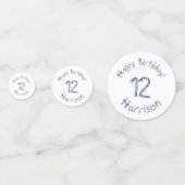 航海のロープノット青い白い誕生日カスタム日 コンフェッティ (正面)