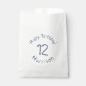 航海のロープノット青い白い誕生日カスタム日 フェイバーバッグ (正面)