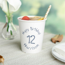 航海のロープノット青い白い誕生日カスタム日