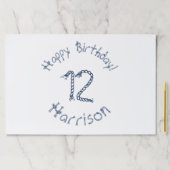 航海のロープブルー白い誕生日カスタムランチョンマット ペーパーパッド (インサイチュ)