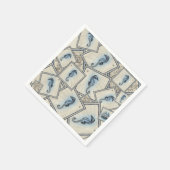 航海のヴィンテージシーホース地図コラージュ スタンダードカクテルナプキン (角)