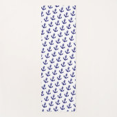 航海のヴィンテージネイビーブルーいかりパターン ヨガマット (正面)