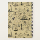 航海のヴィンテージパーソナライズされたの週間スケジュール プランナー手帳 (裏面)