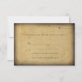 航海のヴィンテージマップ出荷イラストレーション結婚 出欠カード (裏面)