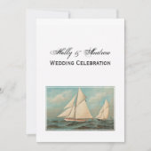 航海のヴィンテージヨットレーシング#1ズ結婚 招待状 (正面)