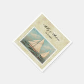 航海のヴィンテージヨットレース#1 TSバックグラウンド スタンダードカクテルナプキン (角)
