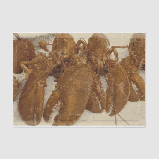 航海のヴィンテージ海テクスチャロブスター 薄葉紙 (正面)