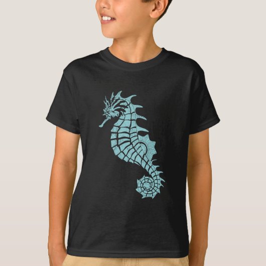 航海のヴィンテージ海馬 Tシャツ (正面)