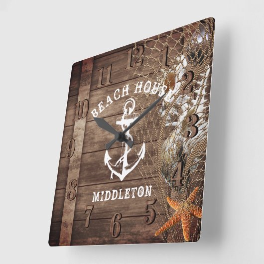 航海のヴィンテージ スクエア壁時計 (傾斜)