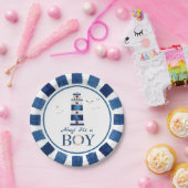 航海のー!男の子の灯台ベビーシャワー ペーパープレート (パーティー)