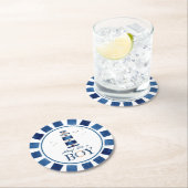 航海のー!男の子の灯台ベビーシャワー ラウンドペーパーコースター (インサイチュ)