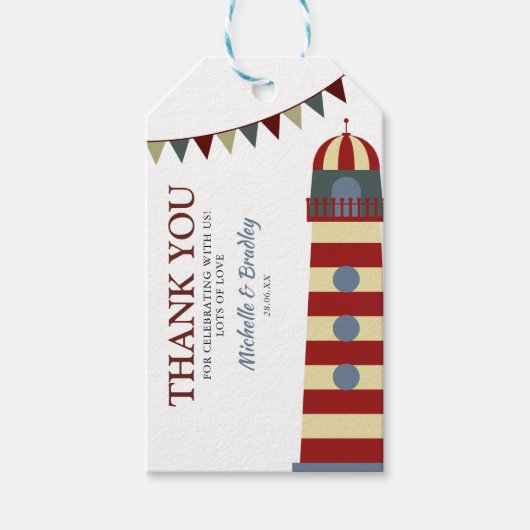 航海のー!男の子の赤ちゃんシャワーありがとう ギフトタグ (正面)