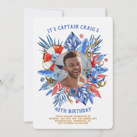 航海の写真招待状 招待状 (正面)