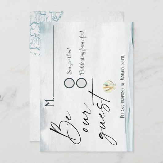 航海の出欠確認 招待状 (正面/裏面)