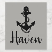 航海の動揺していかり及びロープ | ワインラベル (シングルラベル)