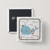 航海の友達 – Whale 缶バッジ (正面&裏面)