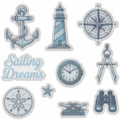 航海の夢 nautical スティッカー シート シール (正面)