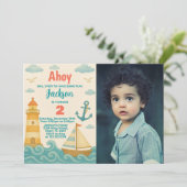 航海の子供の誕生日招待状 招待状 (スタンド正面)