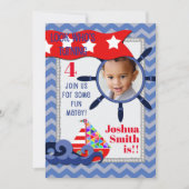 航海の子供の誕生日 招待状 (正面)