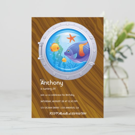 航海の子供の誕生日 招待状 (スタンド正面)