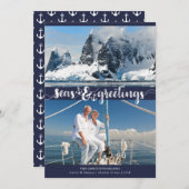 航海の季節のごあいさつ | いかり | ネイビーブルー シーズンカード (正面/裏面)