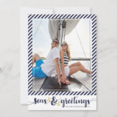 航海の季節のごあいさつ | ストライプ金ゴールドいかり シーズンカード (正面)