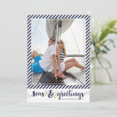 航海の季節のごあいさつ | ストライプ金ゴールドいかり シーズンカード (スタンド正面)