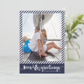 航海の季節のごあいさつ | ネイビーストライプいかり シーズンカード (スタンド正面)