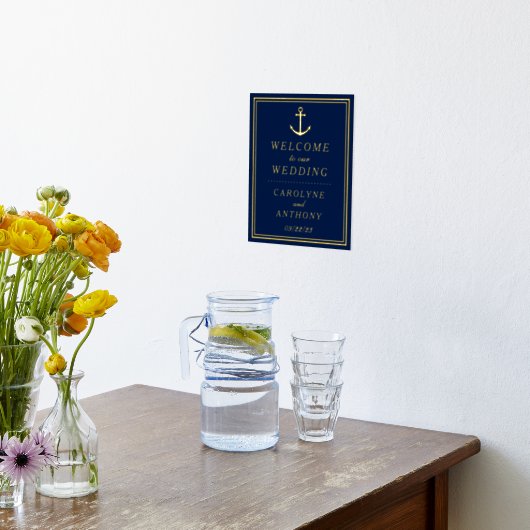 航海の実在Foil結婚 Welcome Sign 箔ポスター (レイダウン (キッチン))