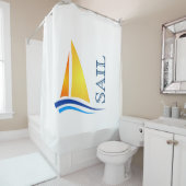 航海の帆カラフルモダン シャワーカーテン (インサイチュ)