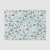 航海の帆船のクリスマスライトハウス 薄葉紙 (正面)