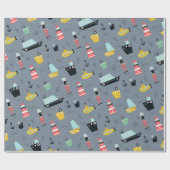 航海の帆船ライトハウス船sailorman gray ラッピングペーパー (フラット)