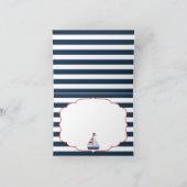 航海の帆船レッドネイビーストライプありがとう サンキューカード (内部)