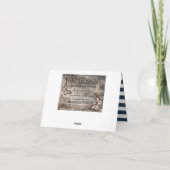 航海の帆船レッドネイビーストライプありがとう サンキューカード (裏面)