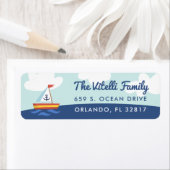 航海の帆船付きいかり ラベル (インサイチュ)