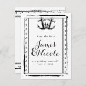 航海の愛 アンカー ビーチ ウェディング セーブ・ザ・デート 案内ポストカード (正面/裏面)