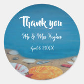 航海の感謝していビーチ結婚式 ラウンドシール (正面)