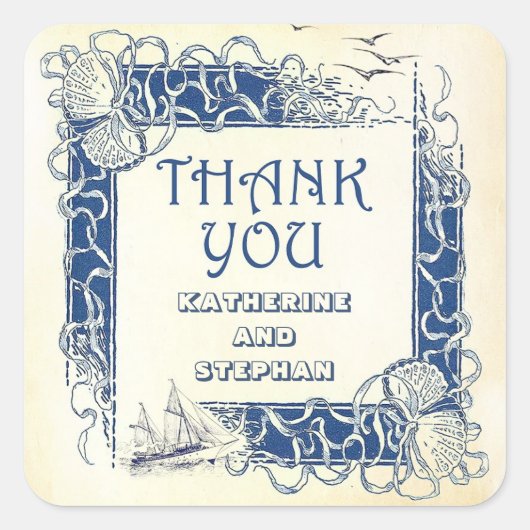 航海の感謝していヴィンテージ スクエアシール (正面)