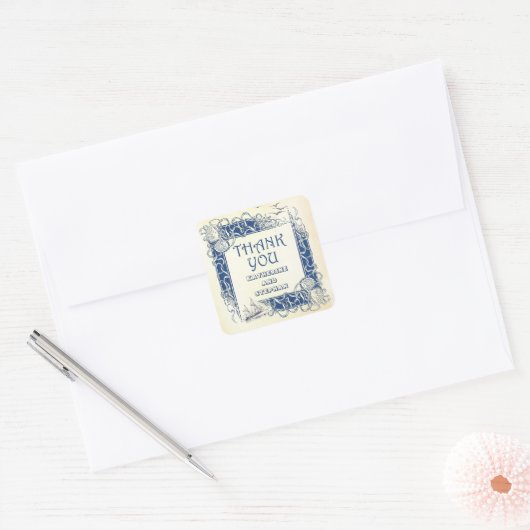 航海の感謝していヴィンテージ スクエアシール (封筒)