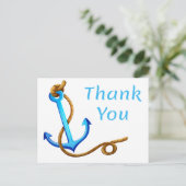 航海の感謝 船の錨 ターコイズブルー ポストカード (スタンド正面)