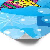 航海の抽象芸術カラフル魚デザイン ポスター (角)