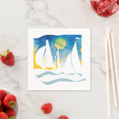 航海の抽象芸術セーリングデザイン スタンダードカクテルナプキン (インサイチュ)