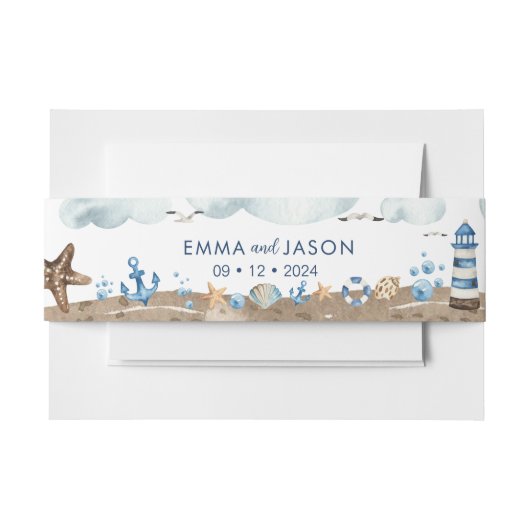 航海の招待状用帯 招待状ベリーバンド (正面例)